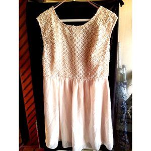 Mini Dress Forever 21 Love 21 Silk Chiffon Lace Backless Sleeveless Sz L NWT